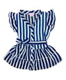Girl Striped Blouse Girls Fabric - Black, Navy, Purple, Teal Stripes, Color Block, Size 2-12 (1 Piece)