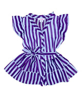 Girl Striped Blouse Girls Fabric - Black, Navy, Purple, Teal Stripes, Color Block, Size 2-12 (1 Piece)