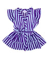 Girl Striped Blouse Girls Fabric - Black, Navy, Purple, Teal Stripes, Color Block, Size 2-12 (1 Piece)