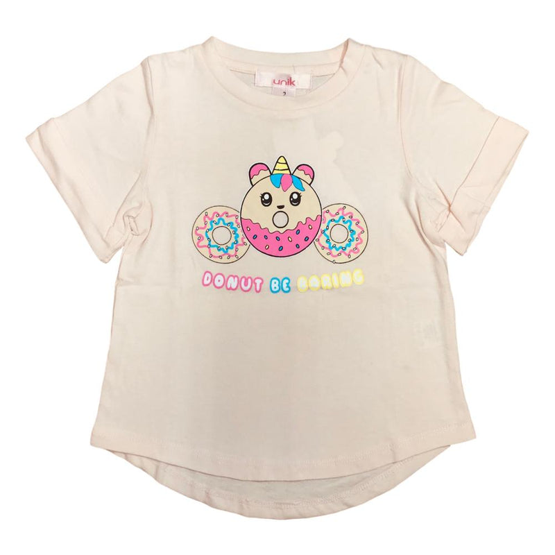 Donut T-Shirt Cotton Fabric - Donut Print, Blush, Fuchsia, Mint, Lavender, Neon Pink, Sizes 2-12