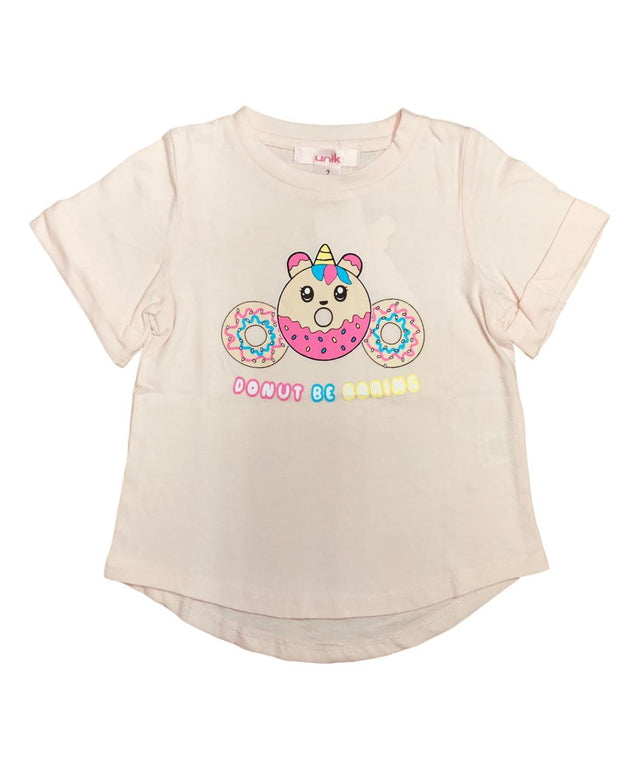 Donut T-Shirt Cotton Fabric - Donut Print, Blush, Fuchsia, Mint, Lavender, Neon Pink, Sizes 2-12