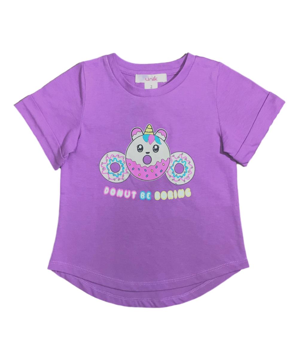 Donut T-Shirt Cotton Fabric - Donut Print, Blush, Fuchsia, Mint, Lavender, Neon Pink, Sizes 2-12