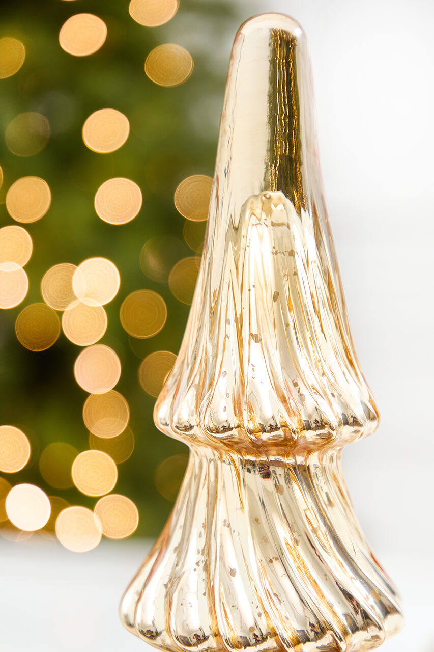15" Gold Mercury Glass Tree