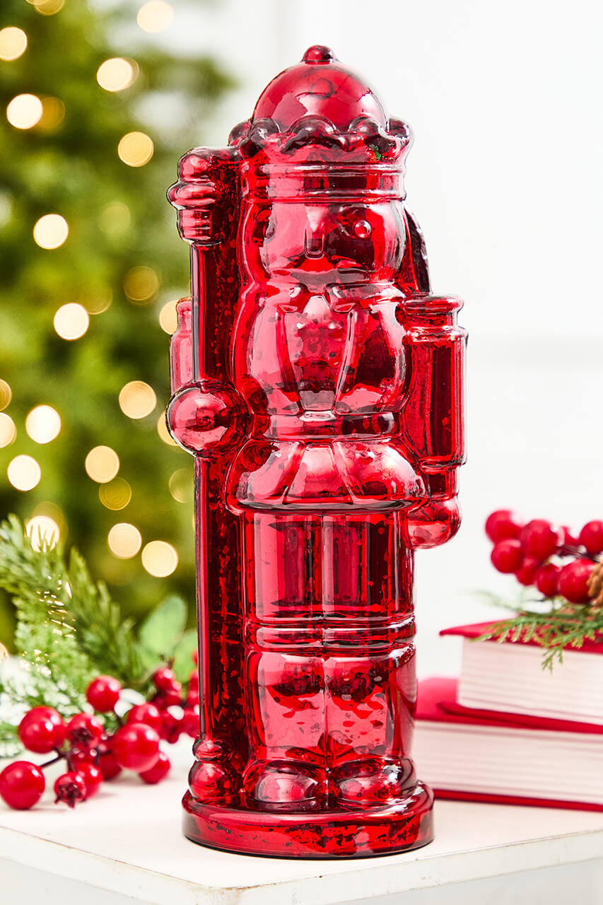 12" Red Glass Nutcracker