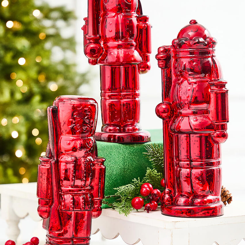 12" Red Glass Nutcracker