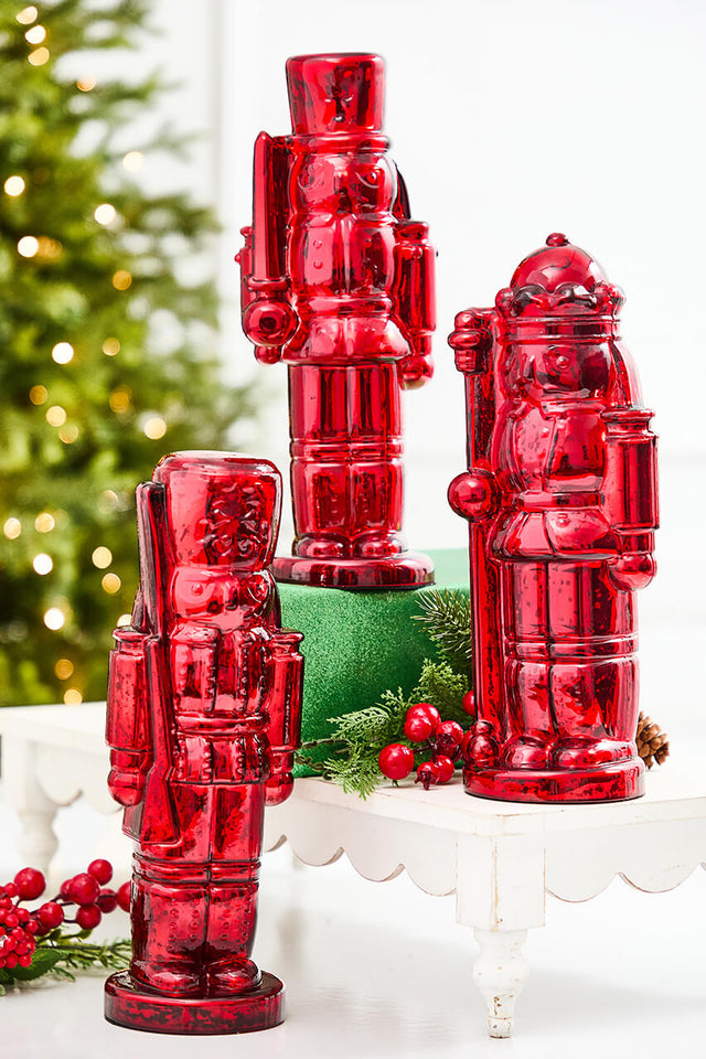 12" Red Glass Nutcracker