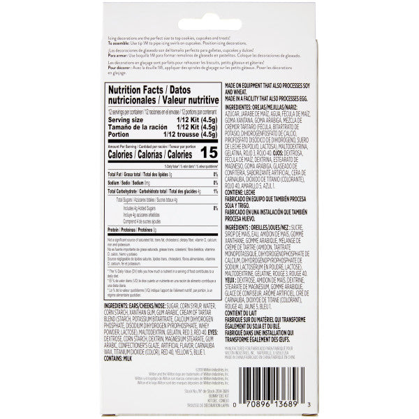 Wilton Easter Bunny Face Icing Decorations Kit – 1.88 oz.