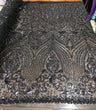 Geometric Diamond Sequin Design Power Mesh Fabric - Iridescent Geometric Diamond Pattern, 54" Width (1 Yard)