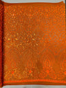 Geometric Diamond Sequin Design Power Mesh Fabric - Iridescent Geometric Diamond Pattern, 54" Width (1 Yard)
