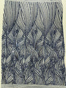 Geometric Feather Wing Polyester Fabric - 4 Way Stretch Mesh, Embroidered Sequins, 54" Width, 36" Length (1 Yard)