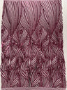 Geometric Feather Wing Polyester Fabric - 4 Way Stretch Mesh, Embroidered Sequins, 54" Width, 36" Length (1 Yard)