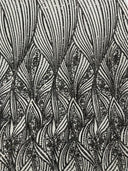 Geometric Feather Wing Polyester Fabric - 4 Way Stretch Mesh, Embroidered Sequins, 54" Width, 36" Length (1 Yard)