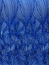 Geometric Feather Wing Polyester Fabric - 4 Way Stretch Mesh, Embroidered Sequins, 54" Width, 36" Length (1 Yard)