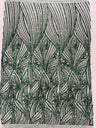 Geometric Feather Wing Polyester Fabric - 4 Way Stretch Mesh, Embroidered Sequins, 54" Width, 36" Length (1 Yard)