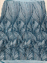 Geometric Feather Wing Polyester Fabric - 4 Way Stretch Mesh, Embroidered Sequins, 54" Width, 36" Length (1 Yard)
