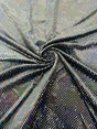 Geometric Foil Velvet Stretch Fabric - Black Iridescent, 58" Width (1 Yard)