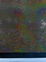 Geometric Foil Velvet Stretch Fabric - Black Iridescent, 58" Width (1 Yard)