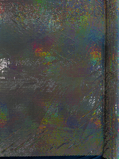 Geometric Foil Velvet Stretch Fabric - Black Iridescent, 58" Width (1 Yard)