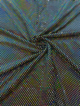 Geometric Foil Velvet Stretch Fabric - Black Iridescent, 58" Width (1 Yard)