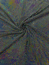Geometric Foil Velvet Stretch Fabric - Black Iridescent, 58" Width (1 Yard)