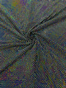 Geometric Foil Velvet Stretch Fabric - Black Iridescent, 58" Width (1 Yard)