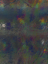 Geometric Foil Velvet Stretch Fabric - Black Iridescent, 58" Width (1 Yard)