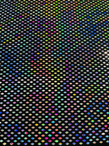 Geometric Foil Velvet Stretch Fabric - Black Iridescent, 58" Width (1 Yard)