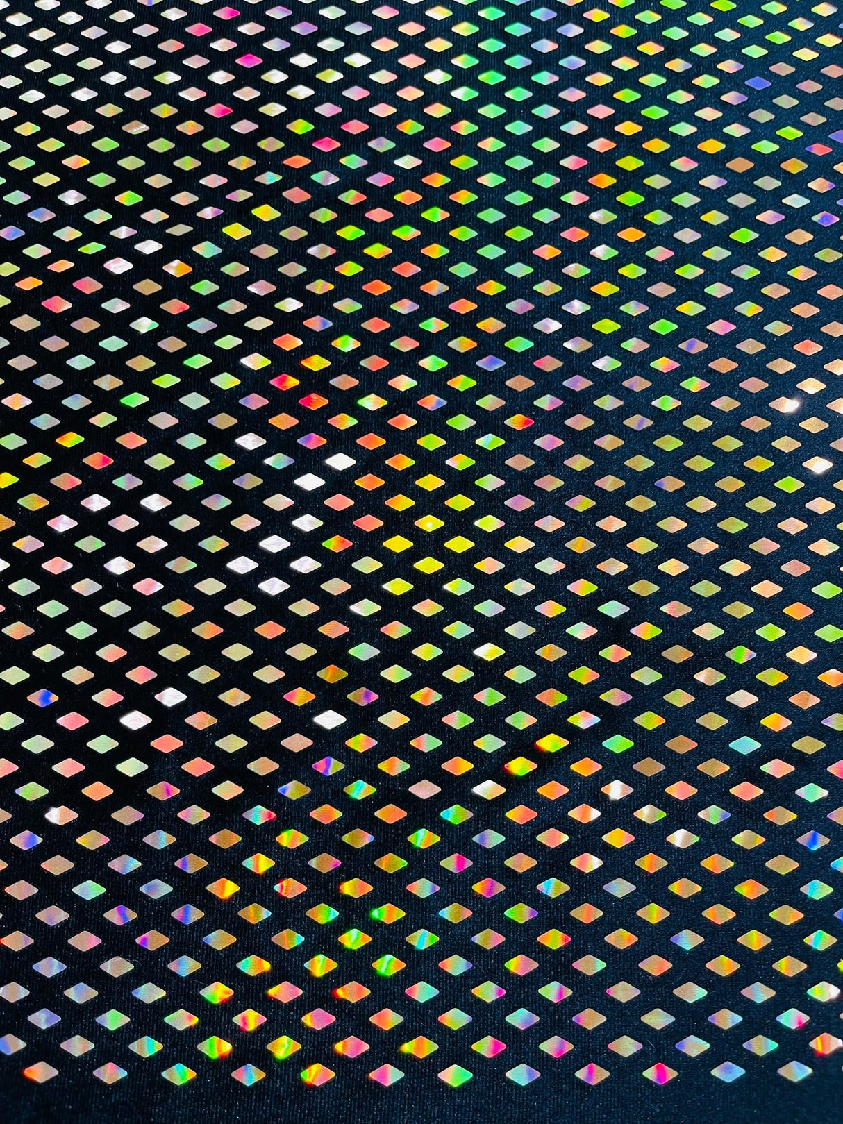 Geometric Foil Velvet Stretch Fabric - Black Iridescent, 58" Width (1 Yard)