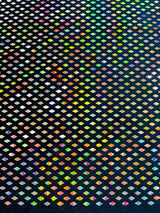Geometric Foil Velvet Stretch Fabric - Black Iridescent, 58" Width (1 Yard)
