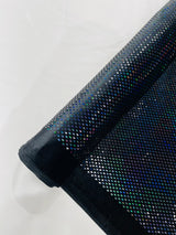 Geometric Foil Velvet Stretch Fabric - Black Iridescent, 58" Width (1 Yard)