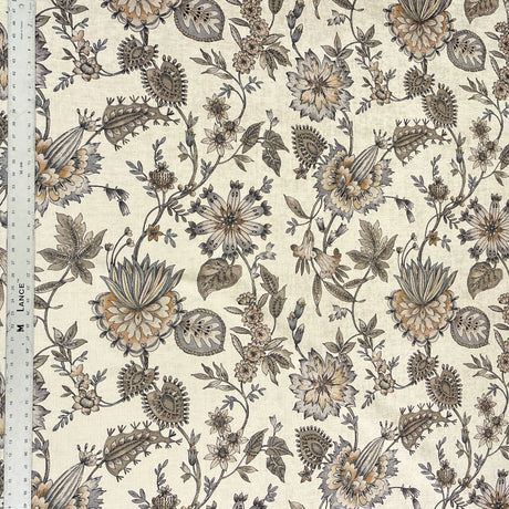 Chenille Upholstery Fabric Gia Jacobean Floral
