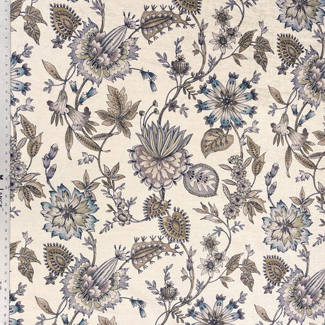 Chenille Upholstery Fabric Gia Jacobean Floral