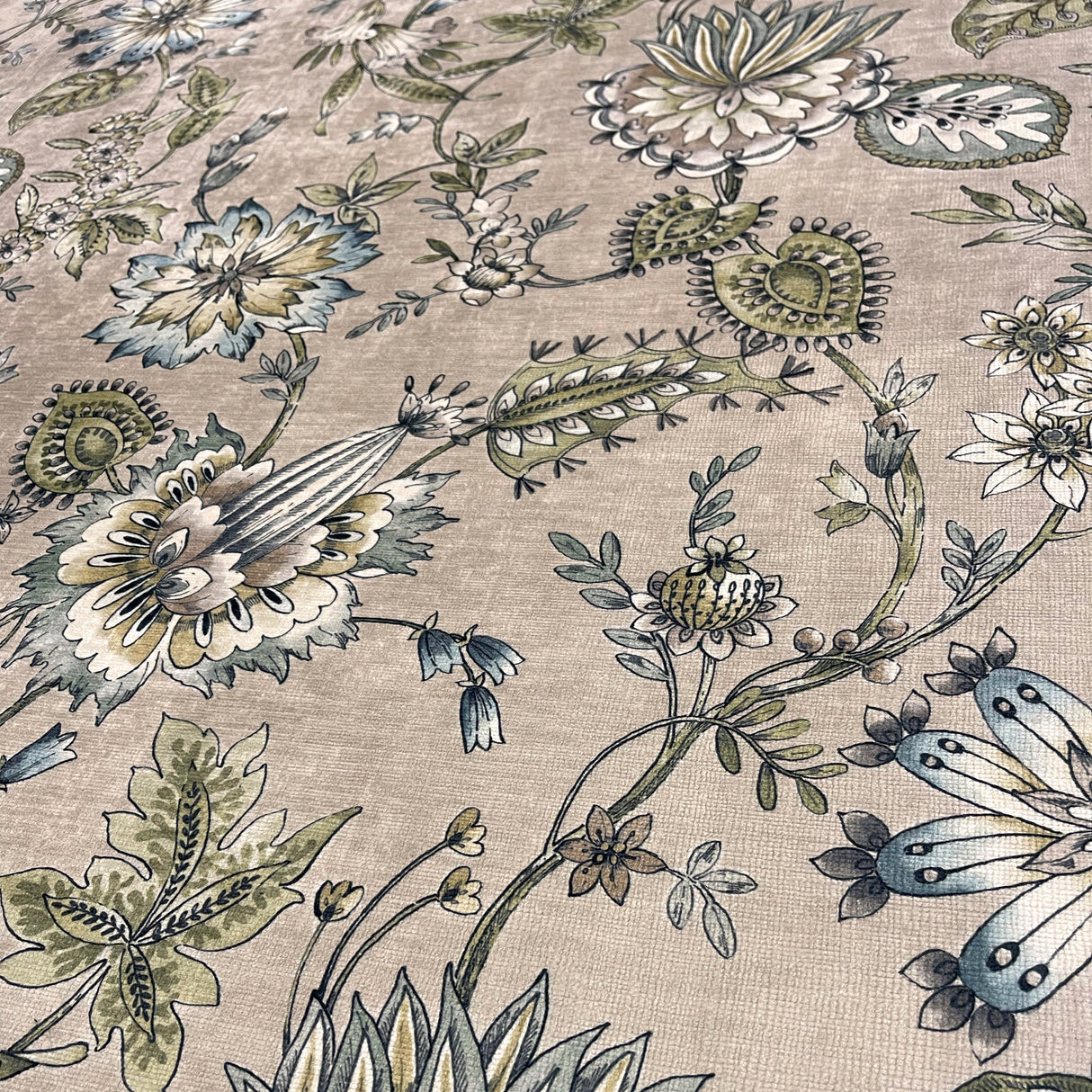 Chenille Upholstery Fabric Gia Jacobean Floral