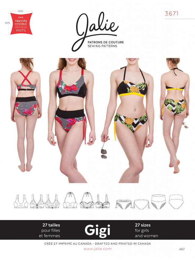 Sewing Pattern Gigi Bikinis by Jalie