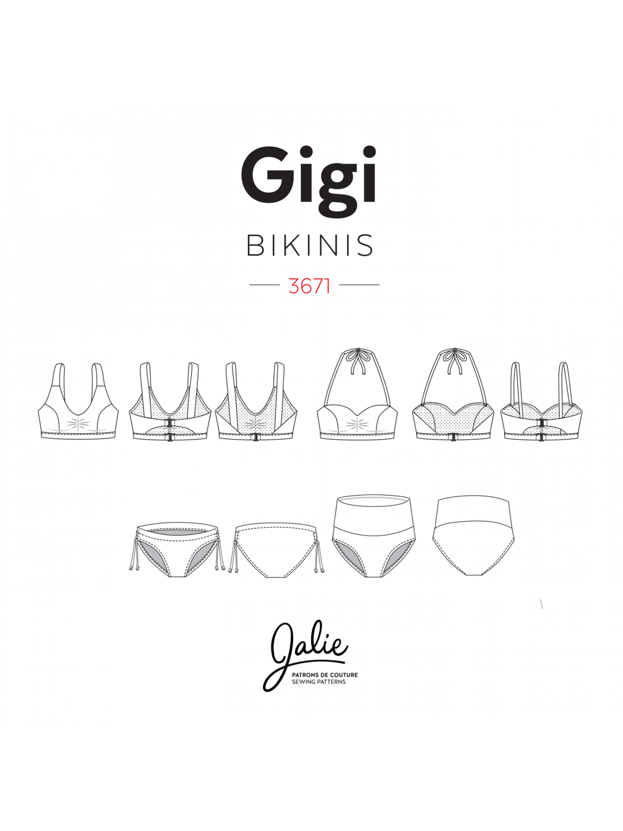 Sewing Pattern Gigi Bikinis by Jalie