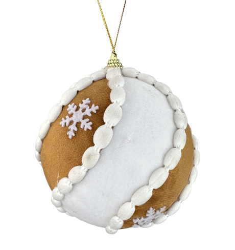 5" Gingerbread Swirl Ball Ornament