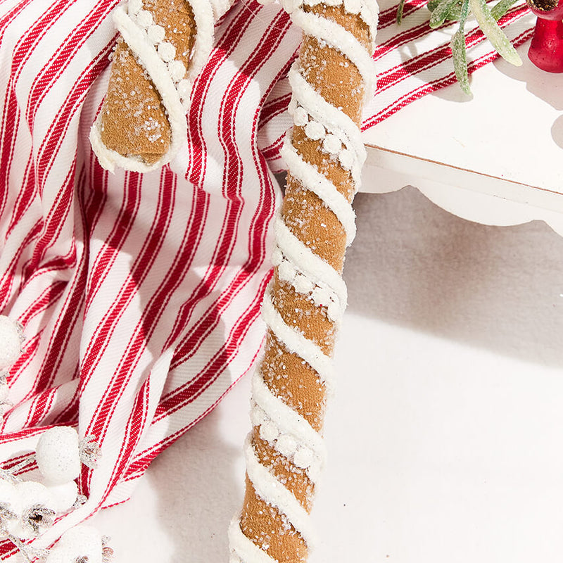 12" Gingerbread Candy Cane Ornament