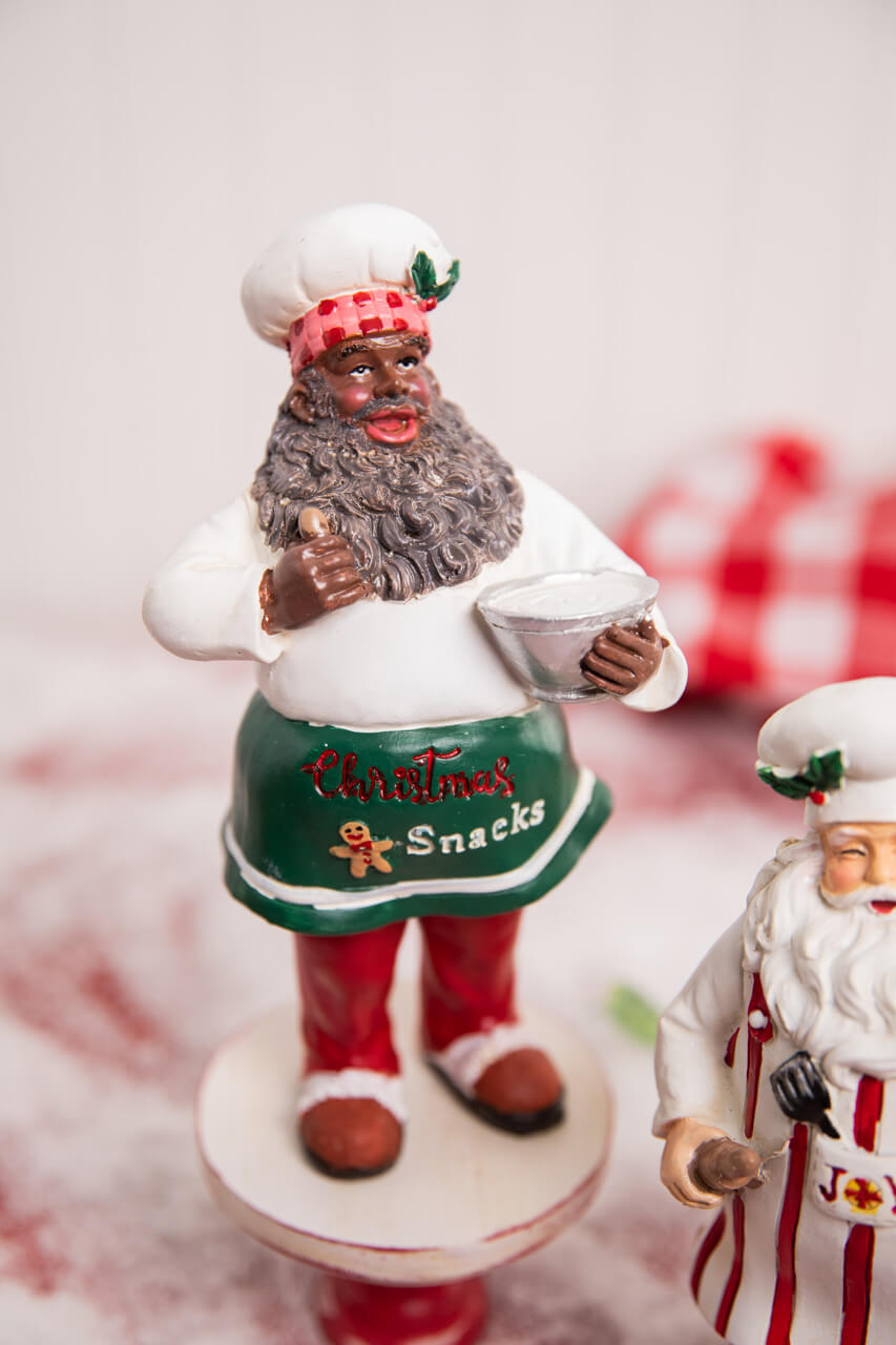 8" Resin Holiday Chef Santa