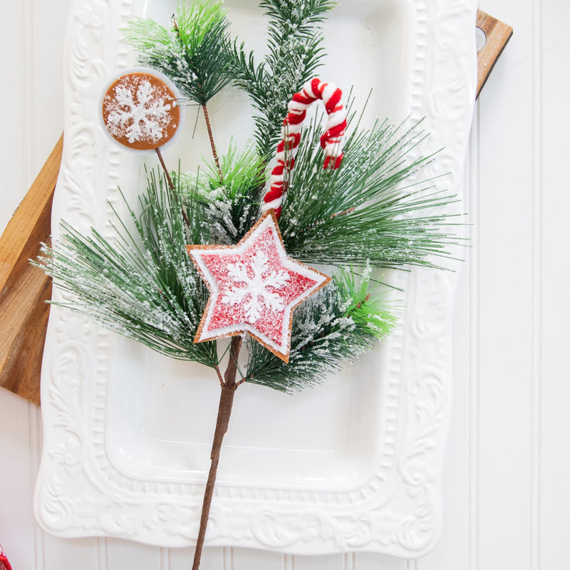 26” Gingerbread Cookie Pine Spray