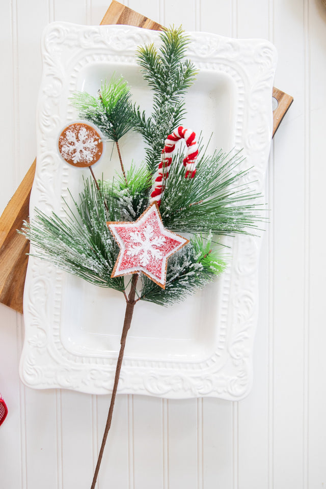 26” Gingerbread Cookie Pine Spray