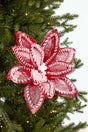 22" Red & White Sugar & Spice Poinsettia Stem