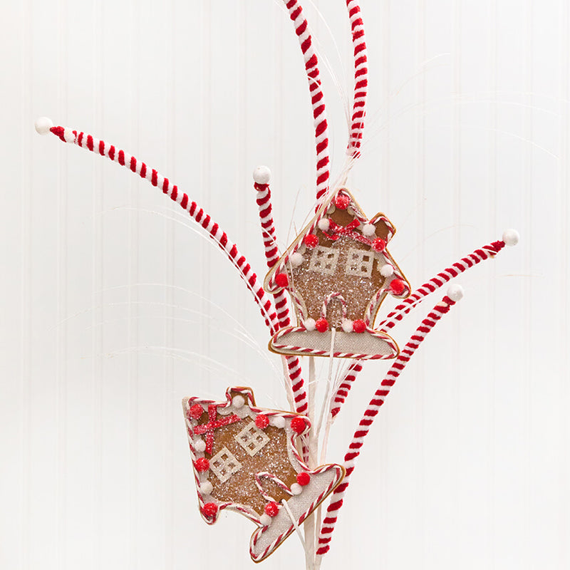 30" Gingerbread House Spray