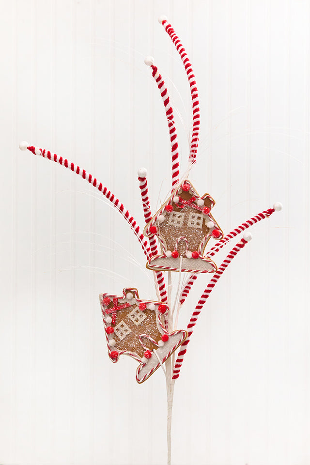 30" Gingerbread House Spray