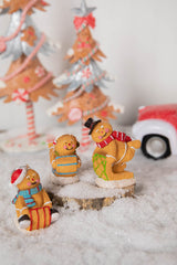 4” Resin Sledding Gingerbread Man Ornament