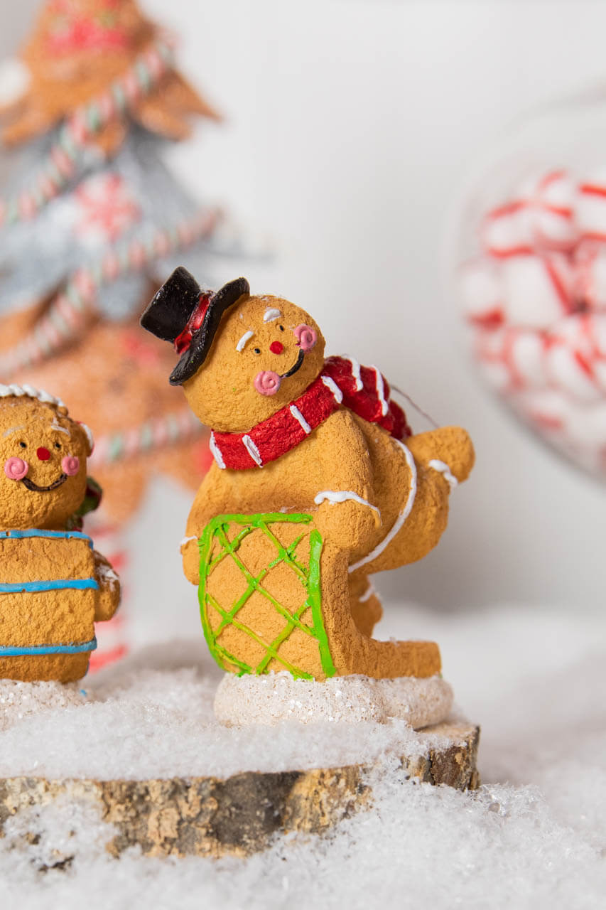 4” Resin Sledding Gingerbread Man Ornament