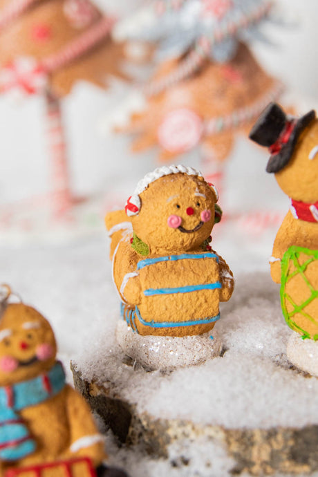4 Inch Resin Sledding Gingerbread Man Ornament Decorative Christmas Hanging Ornament