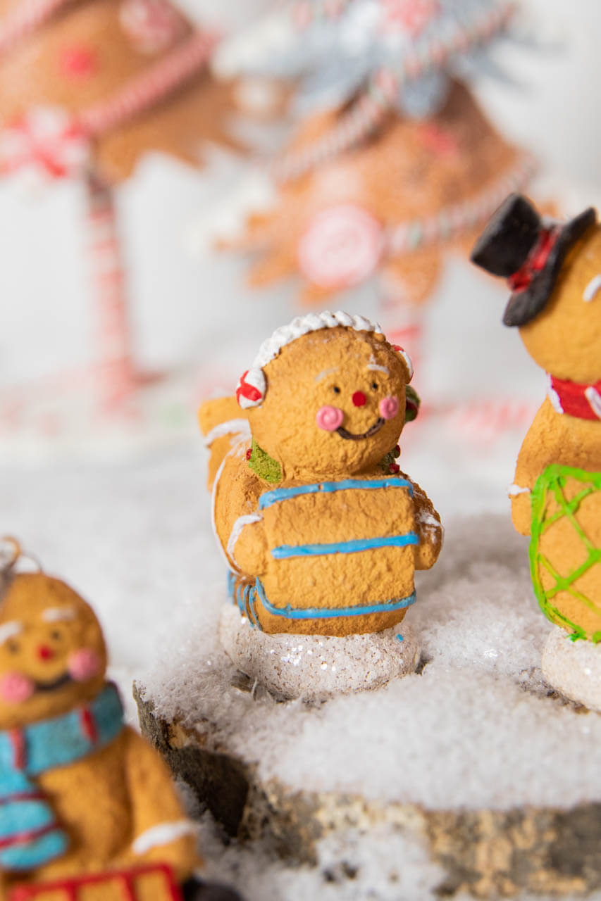 4” Resin Sledding Gingerbread Man Ornament