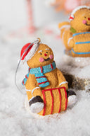 4 Inch Resin Sledding Gingerbread Man Ornament Decorative Christmas Hanging Ornament