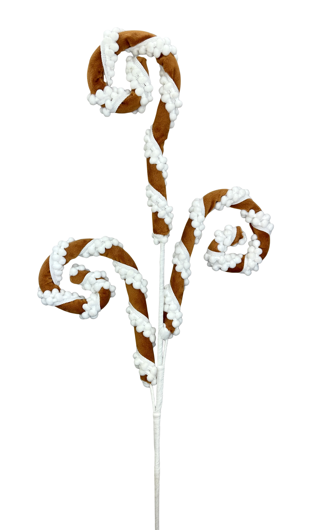 28" Gingerbread Stripe Spiral Curly Spray