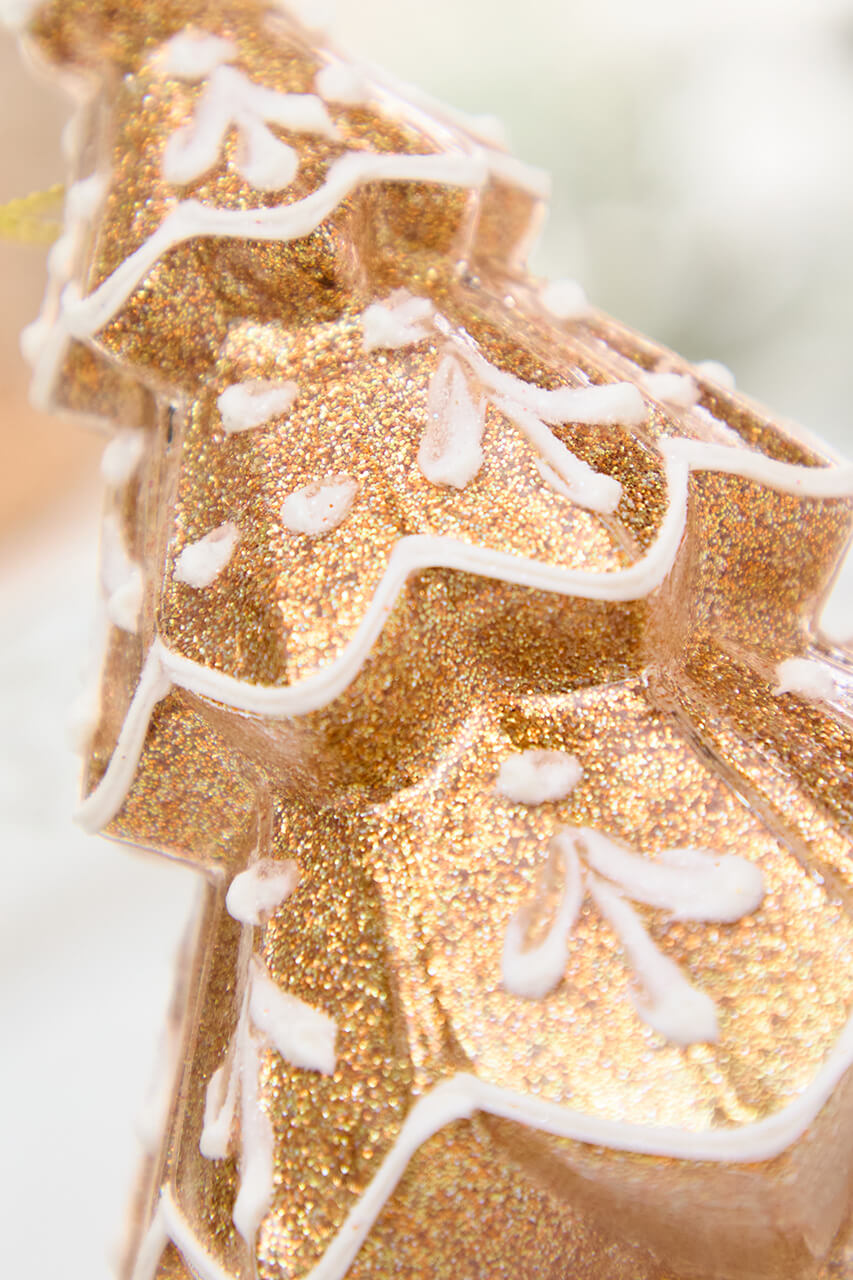 5.5" Glass Gingerbread Cookie Tree Ornament
